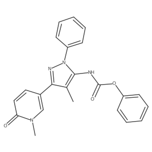 phenyl (4-methyl-3-(1-methyl-6-oxo-1,6-dihydropyridin-3-yl)-1-phenyl-1H-pyrazol-5-yl)carbamate Structure