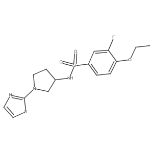 4-ethoxy-3-fluoro-N-(1-(thiazol-2-yl)pyrrolidin-3-yl)benzenesulfonamide Structure