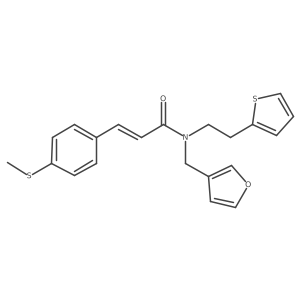 (E)-N-(furan-3-ylmethyl)-3-(4-(methylthio)phenyl)-N-(2-(thiophen-2-yl)ethyl)acrylamide Structure