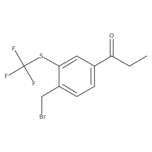 1-(4-(Bromomethyl)-3-(trifluoromethylthio)phenyl)propan-1-one结构式