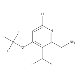2-(Aminomethyl)-6-chloro-3-(difluoromethyl)-4-(trifluoromethoxy)pyridine Structure