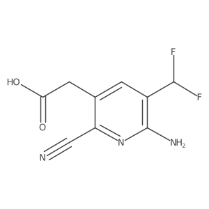 2-(6-Amino-2-cyano-5-(difluoromethyl)pyridin-3-yl)acetic acid结构式
