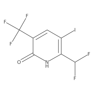 2-(Difluoromethyl)-6-hydroxy-3-iodo-5-(trifluoromethyl)pyridine结构式