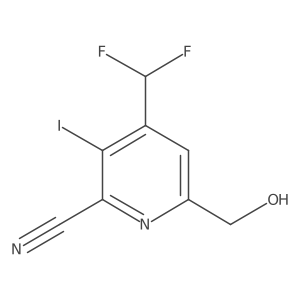 4-(Difluoromethyl)-6-(hydroxymethyl)-3-iodopicolinonitrile结构式