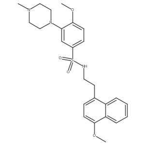 4-methoxy-N-[2-(4-methoxynaphthalen-1-yl)ethyl]-3-(4-methylpiperazin-1-yl)benzenesulfonamide结构式