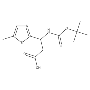 3-{[(Tert-butoxy)carbonyl]amino}-3-(5-methyl-1,3-thiazol-2-yl)propanoic acid结构式