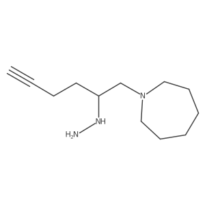 1H-Azepine, 1-(2-hydrazinyl-5-hexyn-1-yl)hexahydro- Structure