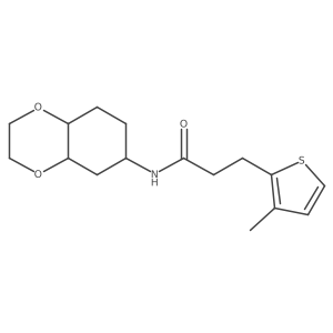 3-(3-methylthiophen-2-yl)-N-(octahydrobenzo[b][1,4]dioxin-6-yl)propanamide结构式