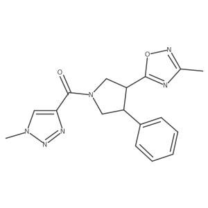 (3-(3-methyl-1,2,4-oxadiazol-5-yl)-4-phenylpyrrolidin-1-yl)(1-methyl-1H-1,2,3-triazol-4-yl)methanone结构式