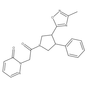 2-(2-(3-(3-methyl-1,2,4-oxadiazol-5-yl)-4-phenylpyrrolidin-1-yl)-2-oxoethyl)pyridazin-3(2H)-one结构式