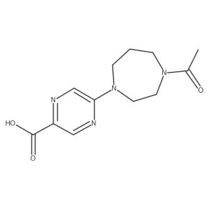 5-(4-Acetyl-1,4-diazepan-1-yl)pyrazine-2-carboxylic acid结构式