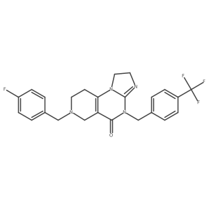 7-(4-Fluorobenzyl)-4-(4-(trifluoromethyl)benzyl)-1,2,6,7,8,9-hexahydroimidazo[1,2-a]pyrido[3,4-e]pyrimidin-5(4H)-one结构式