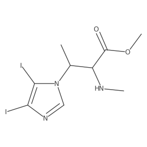 methyl 3-(4,5-diiodo-1H-imidazol-1-yl)-2-(methylamino)butanoate Structure