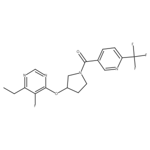 (3-((6-Ethyl-5-fluoropyrimidin-4-yl)oxy)pyrrolidin-1-yl)(6-(trifluoromethyl)pyridin-3-yl)methanone结构式