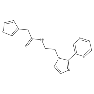 N-(2-(2-(pyrazin-2-yl)-1H-imidazol-1-yl)ethyl)-2-(thiophen-3-yl)acetamide Structure