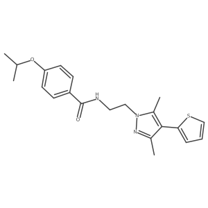N-(2-(3,5-dimethyl-4-(thiophen-2-yl)-1H-pyrazol-1-yl)ethyl)-4-isopropoxybenzamide结构式