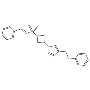 (E)-4-(phenoxymethyl)-1-(1-(styrylsulfonyl)azetidin-3-yl)-1H-1,2,3-triazole Structure