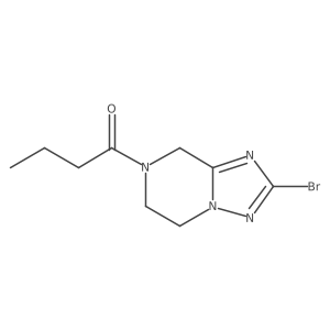 1-{2-bromo-5H,6H,7H,8H-[1,2,4]triazolo[1,5-a]pyrazin-7-yl}butan-1-one结构式