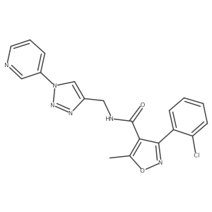 3-(2-chlorophenyl)-5-methyl-N-((1-(pyridin-3-yl)-1H-1,2,3-triazol-4-yl)methyl)isoxazole-4-carboxamide Structure