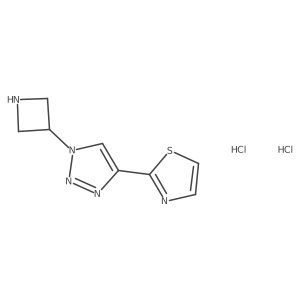 2-(1-(azetidin-3-yl)-1H-1,2,3-triazol-4-yl)thiazole dihydrochloride结构式