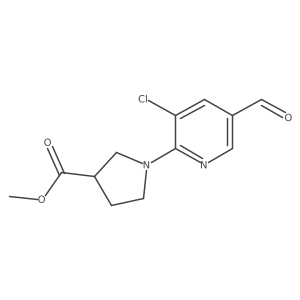 Methyl 1-(3-chloro-5-formylpyridin-2-yl)pyrrolidine-3-carboxylate Structure