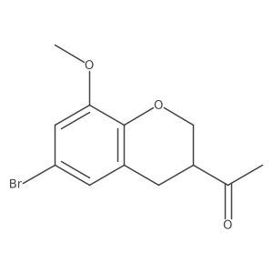 1-(6-bromo-8-methoxy-3,4-dihydro-2H-1-benzopyran-3-yl)ethan-1-one Structure