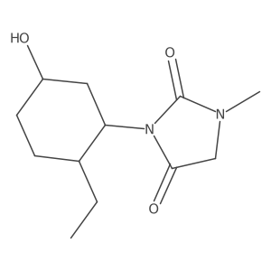 3-(2-Ethyl-5-hydroxycyclohexyl)-1-methylimidazolidine-2,4-dione结构式