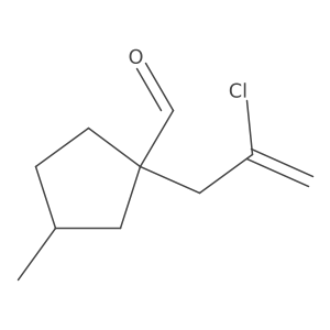 1-(2-Chloroprop-2-en-1-yl)-3-methylcyclopentane-1-carbaldehyde结构式