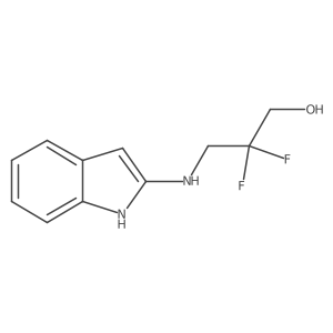2,2-difluoro-3-[(1H-indol-2-yl)amino]propan-1-ol结构式