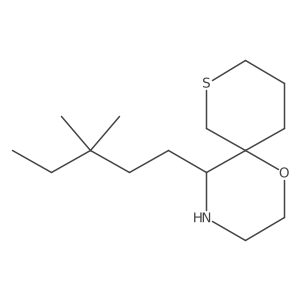 5-(3,3-Dimethylpentyl)-1-oxa-8-thia-4-azaspiro[5.5]undecane结构式