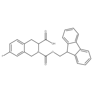 2-(((9H-Fluoren-9-yl)methoxy)carbonyl)-7-fluoro-1,2,3,4-tetrahydroisoquinoline-3-carboxylic acid Structure