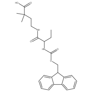 4-[2-({[(9H-fluoren-9-yl)methoxy]carbonyl}amino)butanamido]-2,2-dimethylbutanoic acid结构式