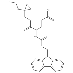 4-({[1-(ethylsulfanyl)cyclopropyl]methyl}carbamoyl)-4-({[(9H-fluoren-9-yl)methoxy]carbonyl}amino)butanoic acid结构式