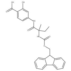 4-[2-({[(9H-fluoren-9-yl)methoxy]carbonyl}amino)-2-methylbutanamido]-2-hydroxybenzoic acid结构式