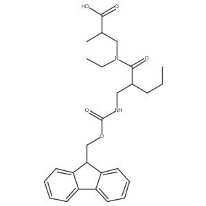 3-{N-ethyl-2-[({[(9H-fluoren-9-yl)methoxy]carbonyl}amino)methyl]pentanamido}-2-methylpropanoic acid结构式