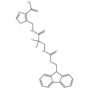 5-{[3-({[(9H-fluoren-9-yl)methoxy]carbonyl}amino)-2,2-difluoropropanamido]methyl}-1,3-oxazole-4-carboxylic acid Structure