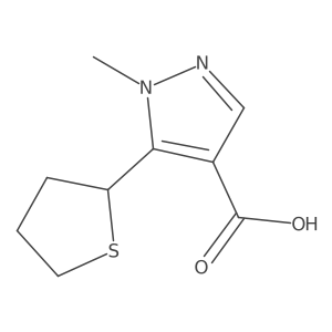 1-methyl-5-(thiolan-2-yl)-1H-pyrazole-4-carboxylic acid结构式