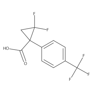 2,2-Difluoro-1-[4-(trifluoromethyl)phenyl]cyclopropane-1-carboxylic acid结构式
