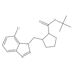 tert-butyl 2-[(7-chloro-1H-1,2,3-benzotriazol-1-yl)methyl]pyrrolidine-1-carboxylate结构式
