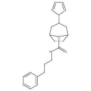 N-(3-phenylpropyl)-3-(1H-pyrazol-1-yl)-8-azabicyclo[3.2.1]octane-8-carboxamide Structure