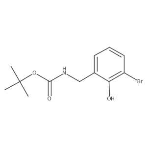 tert-Butyl 3-bromo-2-hydroxybenzylcarbamate结构式