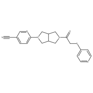 6-{5-[2-(Pyridin-4-ylsulfanyl)acetyl]-octahydropyrrolo[3,4-c]pyrrol-2-yl}pyridine-3-carbonitrile结构式