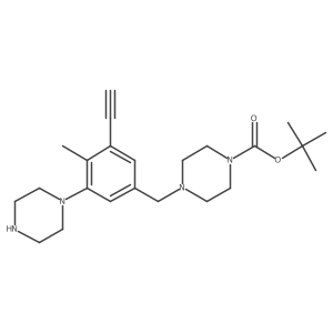 Tert-butyl 4-{[3-ethynyl-4-methyl-5-(piperazin-1-yl)phenyl]methyl}piperazine-1-carboxylate Structure