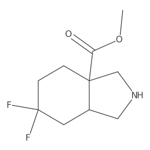 Methyl 6,6-difluoro-2,3,4,5,7,7a-hexahydro-1H-isoindole-3a-carboxylate结构式