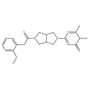 5-fluoro-2-[5-[2-(2-methoxyphenyl)acetyl]-1,3,3a,4,6,6a-hexahydropyrrolo[3,4-c]pyrrol-2-yl]-6-methyl-5H-pyrimidin-4-one结构式