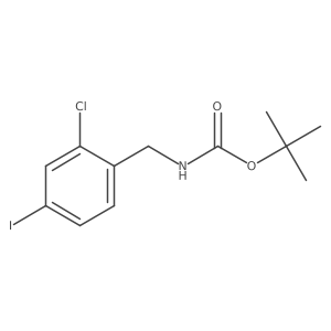tert-butyl N-[(2-chloro-4-iodophenyl)methyl]carbamate结构式