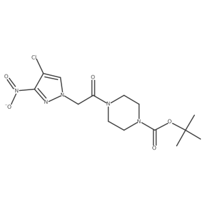 tert-butyl 4-[2-(4-chloro-3-nitro-1H-pyrazol-1-yl)acetyl]piperazine-1-carboxylate结构式