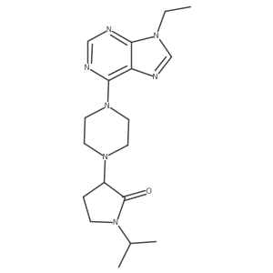 3-[4-(9-ethyl-9H-purin-6-yl)piperazin-1-yl]-1-(propan-2-yl)pyrrolidin-2-one Structure