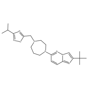1-{2-Tert-butylimidazo[1,2-b]pyridazin-6-yl}-4-{[3-(propan-2-yl)-1,2,4-oxadiazol-5-yl]methyl}-1,4-diazepane结构式