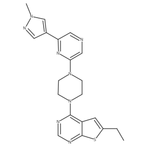 2-(4-{6-ethylthieno[2,3-d]pyrimidin-4-yl}piperazin-1-yl)-6-(1-methyl-1H-pyrazol-4-yl)pyrazine结构式